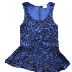 Anthropologie Peplum Lace Tank